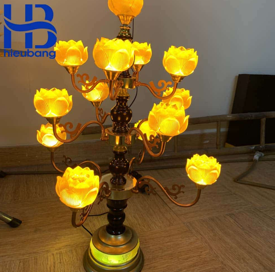 Đèn Thờ Hoa Sen 13 Bông Lưu Ly Cao Cấp Đẹp Giá Rẻ ở Hà Nội